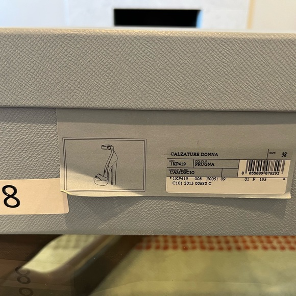 *NEVER WORN* - PRADA ANKLE STRAP PURPLE (COLOR: “PRUGNA”) PLATFORM SANDALS SZ 38 - Picture 4 of 10